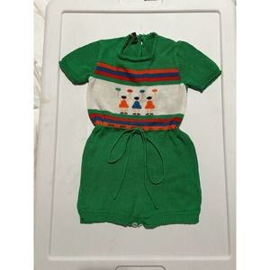 Vintage Baby Onesie Knit Cheerleading